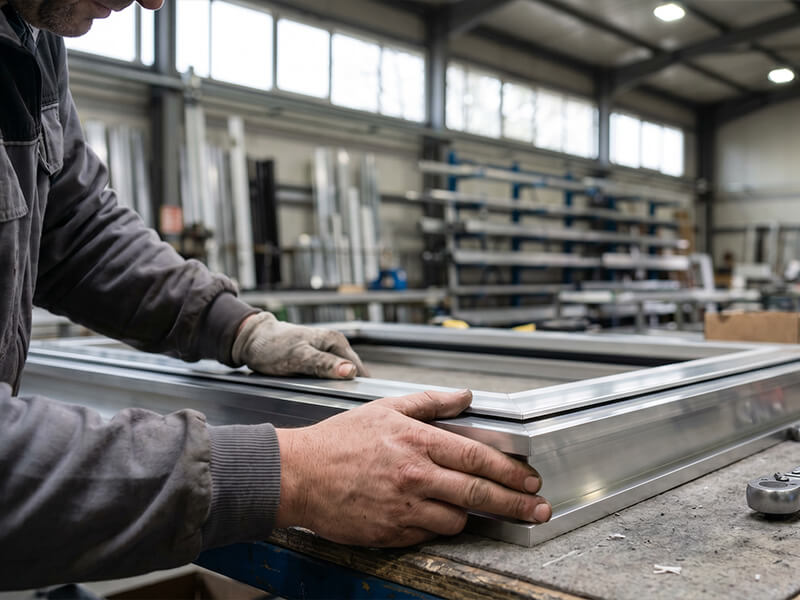 Instalación de ventanas de aluminio de alta eficiencia